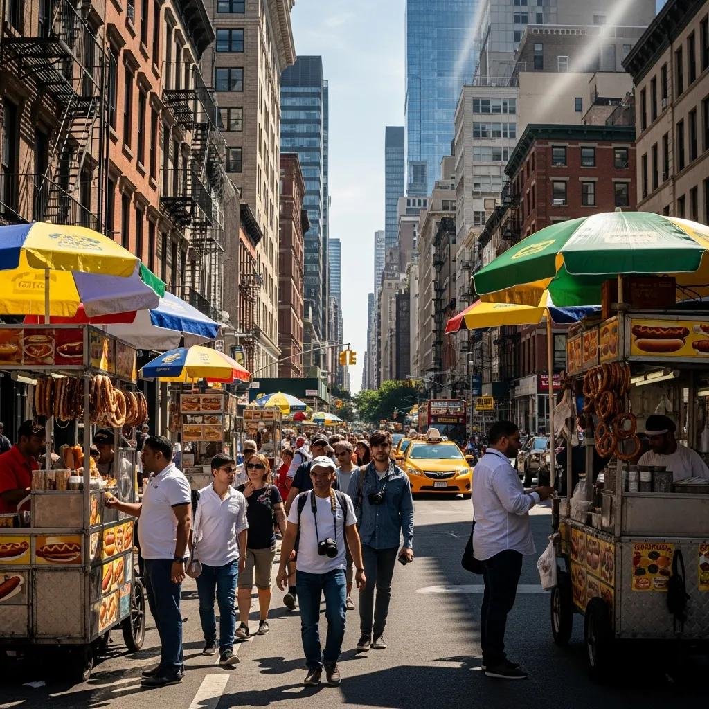 Vibrant street scene in New York City highlighting diverse neighborhoods and cultural exploration