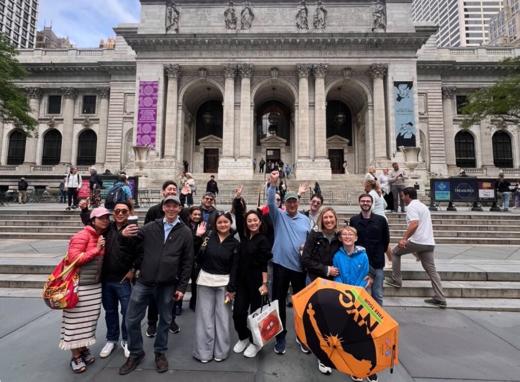 Our tour group at the New York Public Library in Midtown Manhattan
